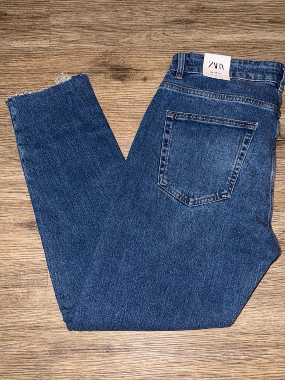 Zara Womens Dark Blue Slim Straight Jeans